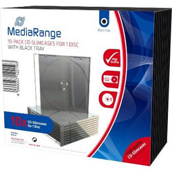 MEDIARANGE CD SILMCASE FOR 1 DISC 5.2mm BLACK TRAY