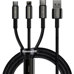 Baseus CAMLTWJ-01 Καλώδιο USB σε Lightning, USB-C, Micro 3.5A 1.5m Μαύρο