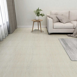 vidaXL Πλάκες Δαπέδου 5,11 τ.μ. 55 τεμ. PVC Ανοιχτό Γκρι, Σκούρο Καφέ - 511-τ-μ-55-pcs-pvc-λευκό-κρεμ