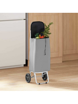 vidaXL Καρότσι Αγορών 35x28x92 εκ. Ύφασμα Oxford - Γκρι