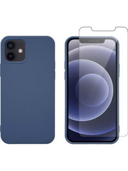 Redshield iPhone 12/12 Pro Silicone Blue & Tempered Glass Θήκη Κινητού & Προστατευτικό Οθόνης