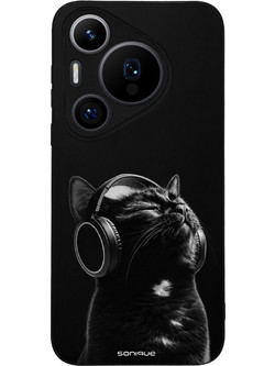 Sonique Men's Edition Back Cover Audio Kitten Black (Huawei Pura 70 Pro)