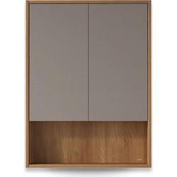 Karag Nordic 60 Acacia Ορθογώνιος Καθρέπτης Μπάνιου με Ντουλάπι & Ράφι Ξύλινος Φυσικό Χρώμα 60x15x80cm 5206836761138