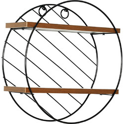 Ράφι Τοίχου ArteLibre SARNO Μαύρο/Καφέ MDF/Μέταλλο Φ30x11cm