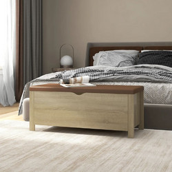vidaXL Κουτί Αποθήκευσης Sonoma Δρυς 105x40x45cm Επεξ. Ξύλο+ Μαξιλάρι 1 τεμ