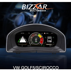 Bizzar Digital Cluster VW GOLF5/SCIROCCO Digital HD LCD Instrument Cluster 10.25" με Carplay | HDMI in