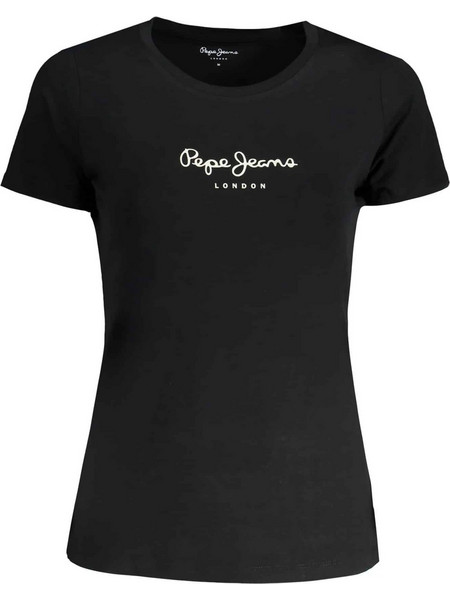PEPE JEANS WOMEN'S SHORT SLEEVE T-SHIRT BLACK Μαύρο