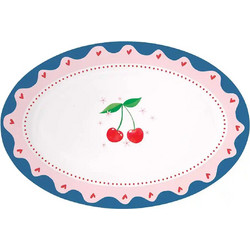 Easy Life Πιατέλα Οβάλ Πορσελάνης Fruit Mania 35x23.5cm Πολύχρωμο