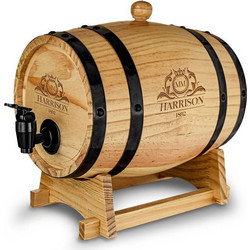 Βαρέλι για Ποτά MikaMax Harrison 1892 Wooden Barrel Dispenser Διανεμητής από Ξύλο Πεύκου με Βάση / Ασκούς Βρυσάκι 3L (8719481358327)