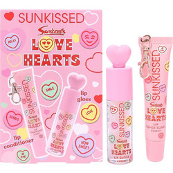 Sunkissed x Love Hearts | Cherry | Lip Gloss & Lip Conditioner Duo Gift Set | Sweet Hydrating Lip Care | SU32484