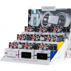 Amio Amio - Χαρτινό Ράφι Display με 18 Αρωματικά Αυτοκινήτου VINOVE για Φρεσκάδα & Καθημερινή Χρήση - Σετ 18 Τεμ. (V0000/AM)
