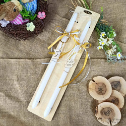 World of Wood - Σετ Λαμπάδες με Μπρελόκ Αρχικό Γράμμα Κόκκινο
