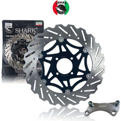 ΔΙΣΚΟΠΛΑΚΑ ΕΜΠΡΟΣ 300mm SHARK ΜΑΥΡΗ ΜΕΓΑΛΗ YAMAHA CRYPTON X135 / R115 / T110 / S115