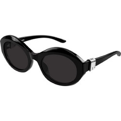 Balenciaga BB0460S 001 Γυναικεία Γυαλιά Ηλίου Οβάλ Κοκάλινα Μαύρα με Μαύρο Φακό