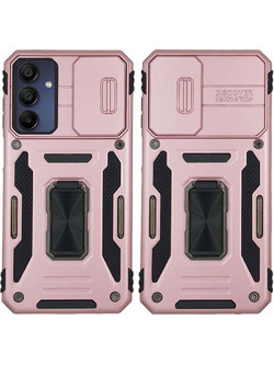Sonique Ring Armor CamShield Back Cover Pink Gold (Samsung Galaxy A15 4G / A15 5G)