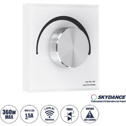 GloboStar 71454 S1-K SKYDANCE AC Smart RF 2.4Ghz & Ροοστάτη - Push ON/OFF Triac Dimming AC100-240V σε AC100-240V 1 x 1.5A 360W - Max 1.5A 360W - IP20 - Λευκό Σώμα - Μ8.5 x Π8.5 x Υ5cm - 5 Years Warran