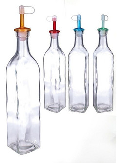 Φιάλη Λαδιού/Ξυδιού Διάφανο Γυαλί 500ml Με Πώμα Σε 4 Χρώματα ArteLibre 06510407