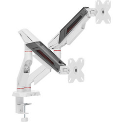 Επιτραπέζια Βάση White Shark GMS-3211 (KHUFU-II) για 2 Οθόνες - Ματ Λευκό KHUFU-II