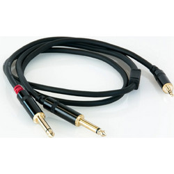 MASTER AUDIO RCA381 Καλώδιο Ήχου Υψηλής Ποιότητας με 2 Μονοφωνικά Βύσματα Jack 6.3mm + 1 Stereo Mini Jack 3.5mm Βύσμα 1m - Master Audio