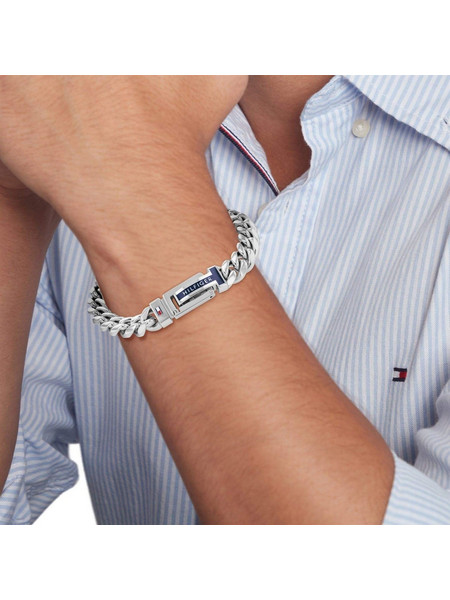 Tommy Hilfiger Ανδρικό Βραχιόλι Αλυσίδα από Ατσάλι Ασημί 2790433