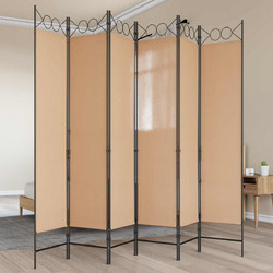 Διαχωριστικό Δωματίου 6-Πάνελ Μπεζ 240 x 200 cm Ύφασμα 42039202