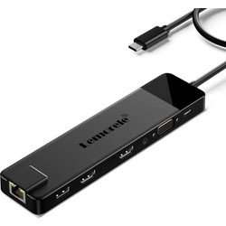 Lemorele TC100 Docking Station 13-σε-1 USB-C Hub με Dual 4K HDMI, VGA, PD 100W, Ethernet, SD/TF & Audio για Laptop / MacBook / Surface