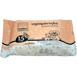 Madpet Υγρομάντηλα Τσέπης Αμύγδαλο 15τμχ
