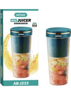 Aerbes AB-J233 Φορητό Μπλέντερ για Smoothie 350ml Μπλε