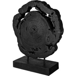 Artekko Woody Μαύρο Διακοσμητικό Γλυπτό από Ξύλο Teak (35x10x50)cm