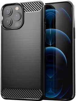 Powertech Carbon Back Cover Black (iPhone 13 Pro)