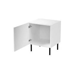 Bedside table 2 pcs. JUNGLE 53.5x40.5x44 white matt + black legs