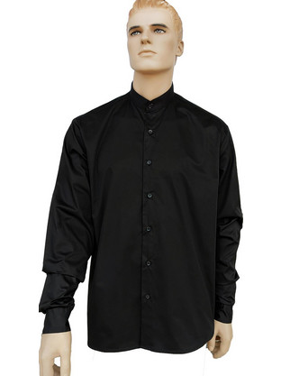 Palatino Ανδρικό Πουκάμισο με Mao Γιακά Μαύρο MARK105 BLACK