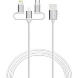 Verbatim Kable Sync & Charge USB-A Do Micro-B, USB-C, Lightning Essentials 18W Bialy - (32394)