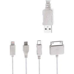 POWERTECH καλώδιο USB 4 in 1 PT-214, 1m, λευκό POWERTECH