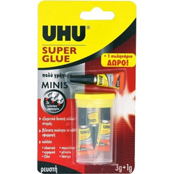 ΚΟΛΛΑ UHU ΣΤΙΓΜΗΣ ΣΕ ΣΩΛΗΝΑΡΙΟ 3gr+1gr ΔΩΡΟ 43260