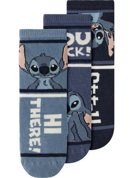 Σετ Κάλτσες Stitch 3τεμ Name It 13258070 Μπλε Μπλε