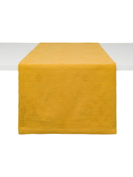 Coincasa βαμβακερό ράνερ με κυψελωτό ύφασμα 40 x 140 cm - 007409048 Κίτρινο