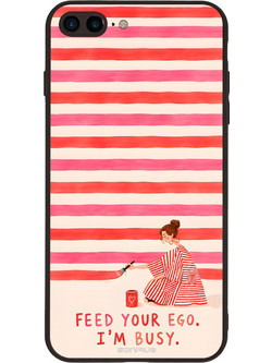 Sonique Stripe Stories Series Θήκη με Σχέδιο «Feed Your Ego» (iPhone 8 Plus / 7 Plus)