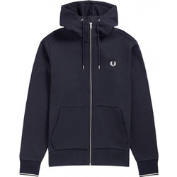Fred Perry Ανδρική Ζακέτα Φούτερ με Κουκούλα και Φερμουάρ Μπλε J7536-795