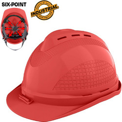 Κράνος Ασφαλείας με Προστασία 6 Σημείων Κόκκινο | INGCO | HSH804