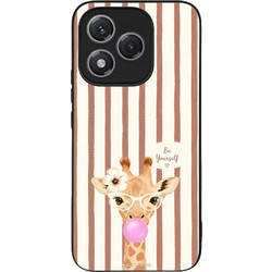 Sonique Stripe Stories Series Θήκη (Honor 400 Lite 5G) με Σχέδιο «Καφέ - Καμηλοπάρδαλη με Τσιχλόφουσκα»