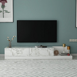 Hanah Home Major Έπιπλο Τηλεόρασης Λευκό/Μάρμαρο 180x30 382Nrc2554