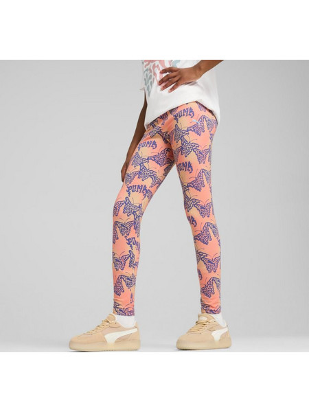 Puma BUTTERFLY VIBE AOP High Waist Leggings (629887-46) Πορτοκαλί