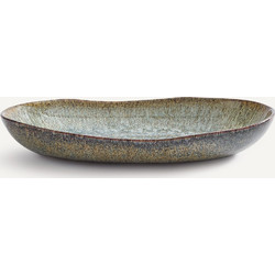 Μεγάλη πιατέλα από stoneware με αντιδραστική εφυάλωση Μ22xΠ37xΥ5cm