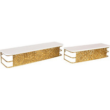 S/2 ΡΑΦΙΑ ΜΕΤΑΛΛΙΚΑ ΛΕΥΚΑ - ΧΡΥΣA 60x15.5x11.5cm / 49x13x11.5cm