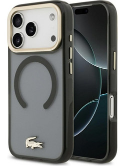 Lacoste IML Shockproof Gold Logo MagSafe Θήκη Back Cover Black (iPhone 18 Pro / 17 Pro)