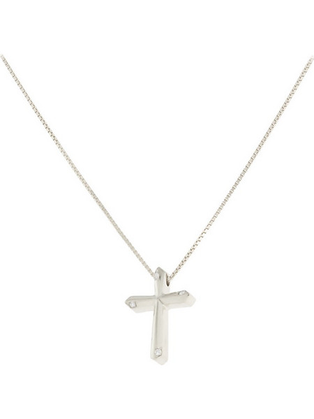 Χρυσός Σταυρός Κ18 με Διαμάντια BR:0.02ct - SaSashop