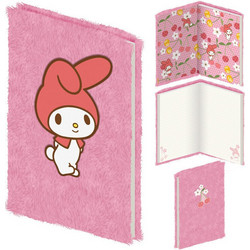 Hello Kitty My Melody A5 plush notebook