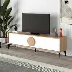 Έπιπλο τηλεόρασης χρώμα Sapphire oak - Λευκό 180εκ
