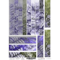 Craftistico Ριζόχαρτο Decoupage 30x40cm Λαμπάδας Μουσική Νότες